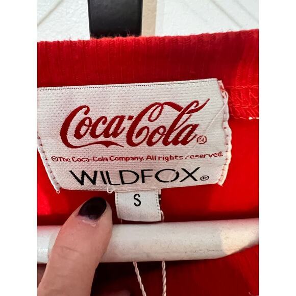 Wildfox Coca-Cola Red Polar Bear Print Crewneck Pullover Sweatshirt Size S NWT - Picture 3 of 7